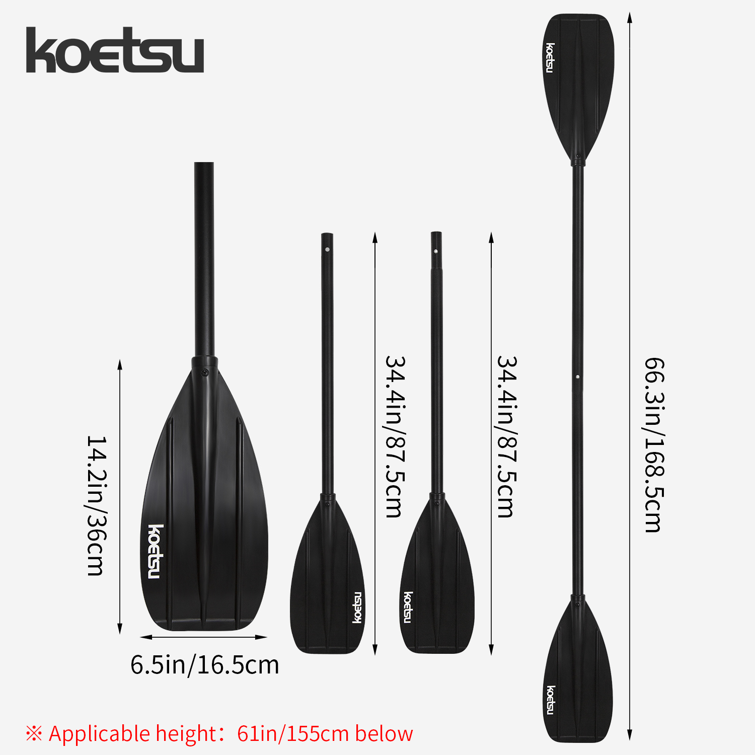 KOETSU Aluminum Alloy Double-H - Fishing Boat Paddle review and price