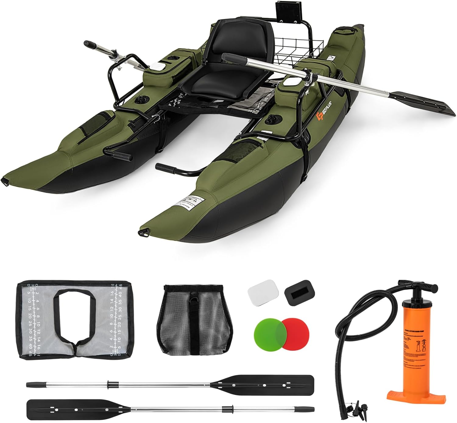 Adult Inflatable Belly Boat wi - Fishing Boat Paddle review and price