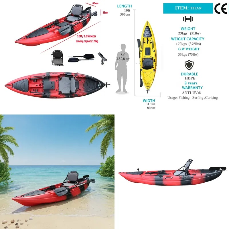 10ft Single Seat Sit on Fishin - Fishing Boat Paddle review and price
